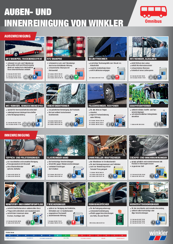 Reinigungsübersicht Omnibus