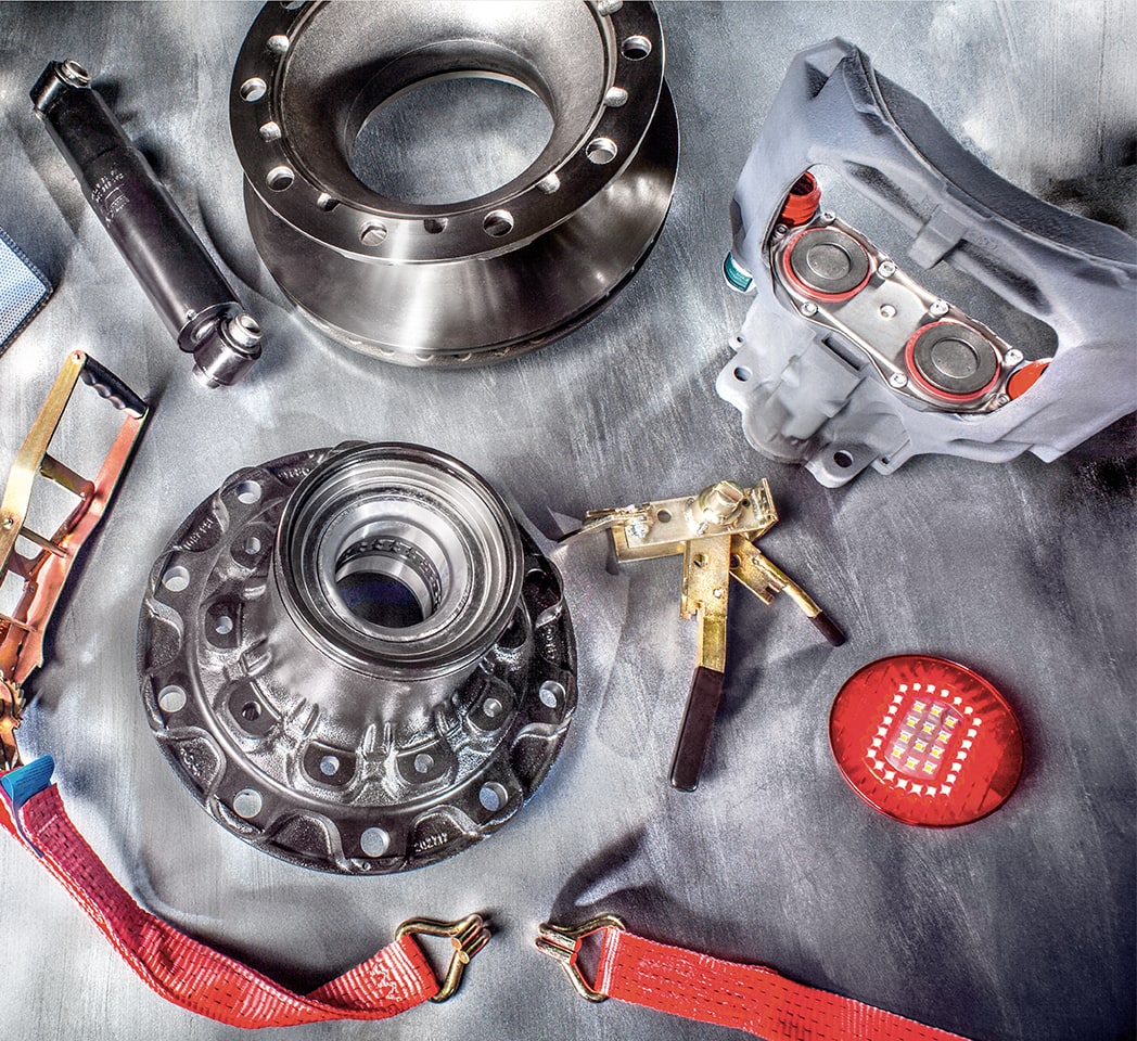 Zurrgurte, Bremsscheibe ,Rückfahrleuchte ,Bremssattel und Stoßdämpfer